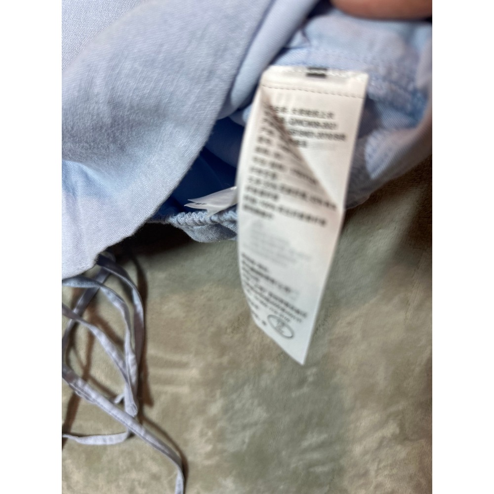 Abercrombie & Fitch Women's XL Tie Front Top Blouse Blue Short Sleeve - Picture 6 of 6